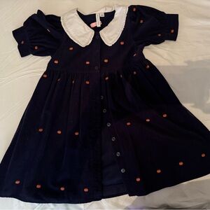 Janie and Jack Dark Blue Dress with White Collar